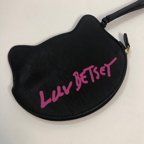 Women’s Betsey Johnson Luv Betsey Black Cat Wristlet Clutch Pouch - Picture 2 of 4